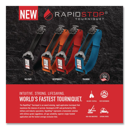 RAPIDSTOP™ Tourniquet, High-Strength Polymer; Nylon; Velcro, 1.5 x 7.5, Orange (AOHRST101)