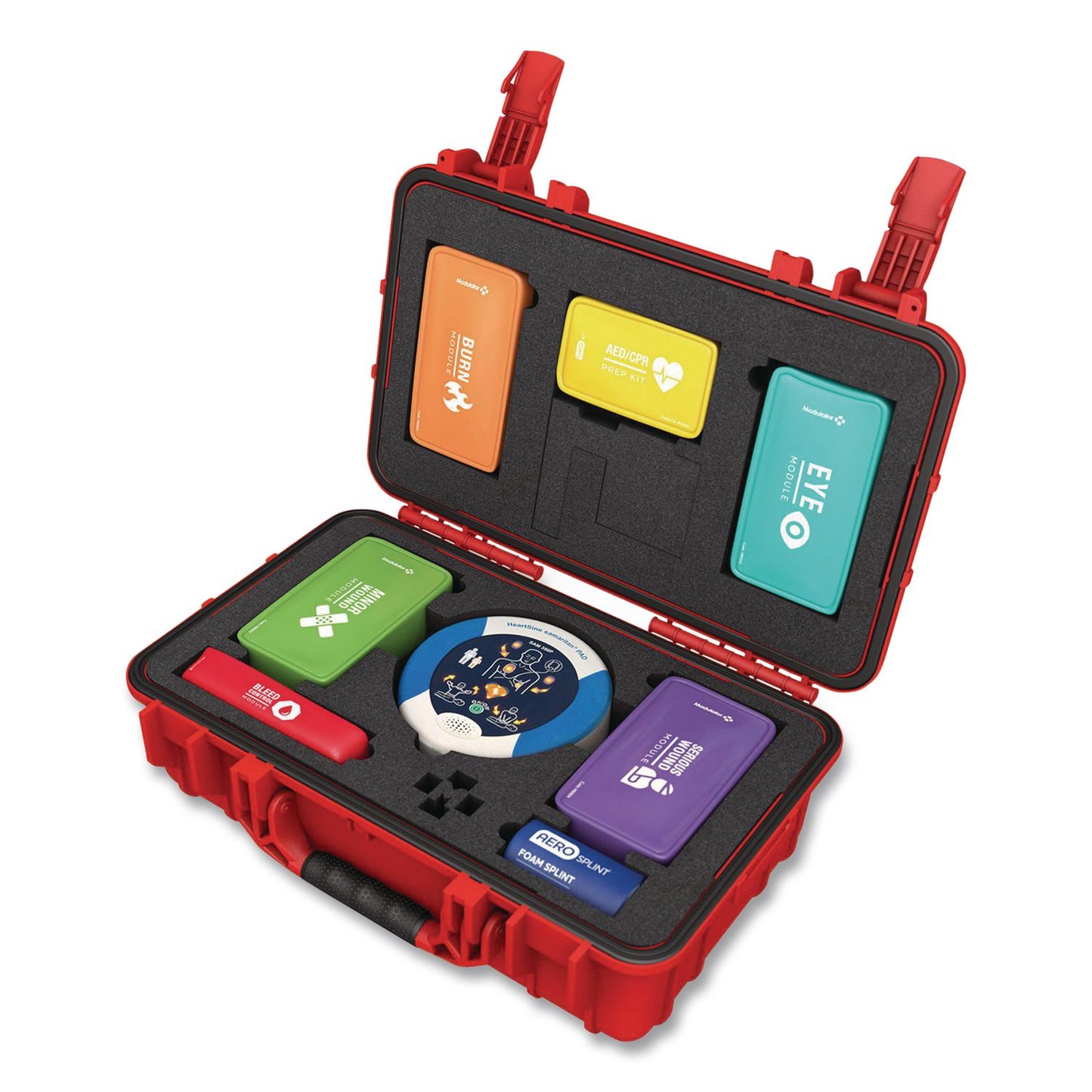 Modulator Trauma Kit with Heartsine 450P and Bleed Control - XL Rugged Hard Case, 296 Pieces (AOHM6006)