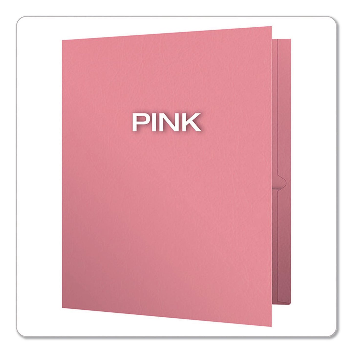 Oxford® Pink Ribbon Twin-Pocket Folder with Prong Fasteners, Accommodates (135) 11 x 8.5 Sheets, Pink, 25/Box (OXF57768)