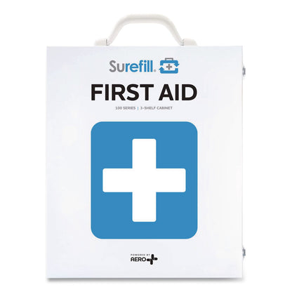 SUREFILL™ 100 Series Class B 3-Shelf First Aid Cabinet - Meds, 100 Person, 660 Pieces, Metal Case (AOHSF100BMT)