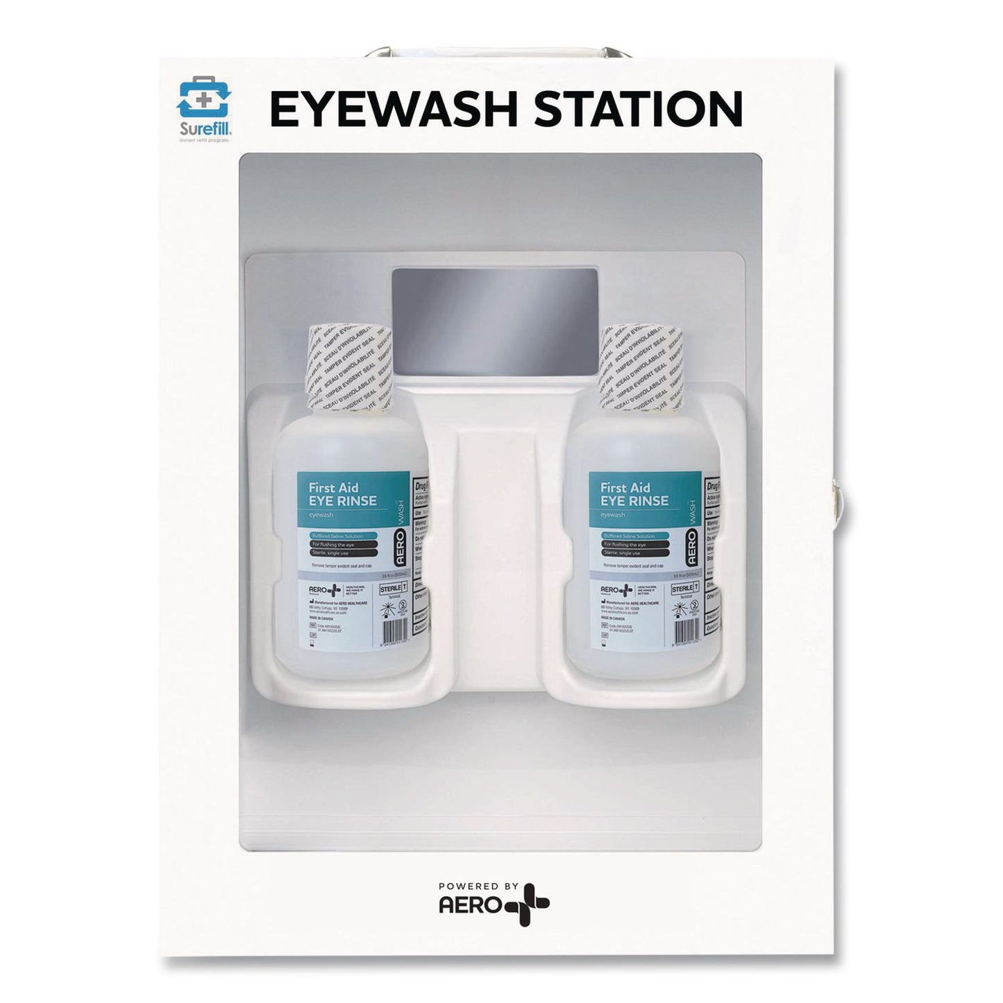 SUREFILL™ First Aid Station - First Aid, Eyewash, AED 350P, 4 Pieces, Metal Case (AOHSFFASP1)