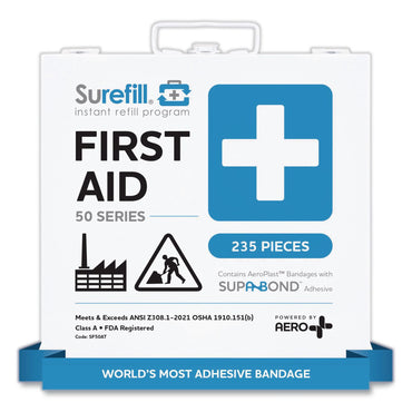 SUREFILL™ 50 Series ANSI A+ First Aid Kit - Metal Case, 50 Person, 235 Pieces (AOHSF50AT)
