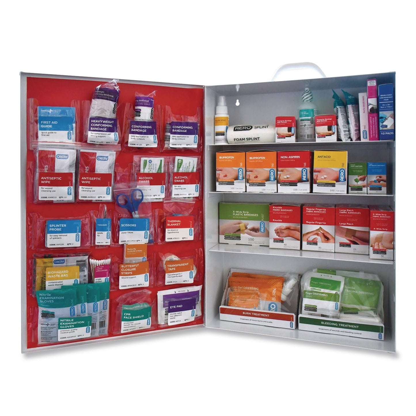 SUREFILL™ First Aid Station - First Aid, Eyewash, AED 350P, 4 Pieces, Metal Case (AOHSFFASP1)
