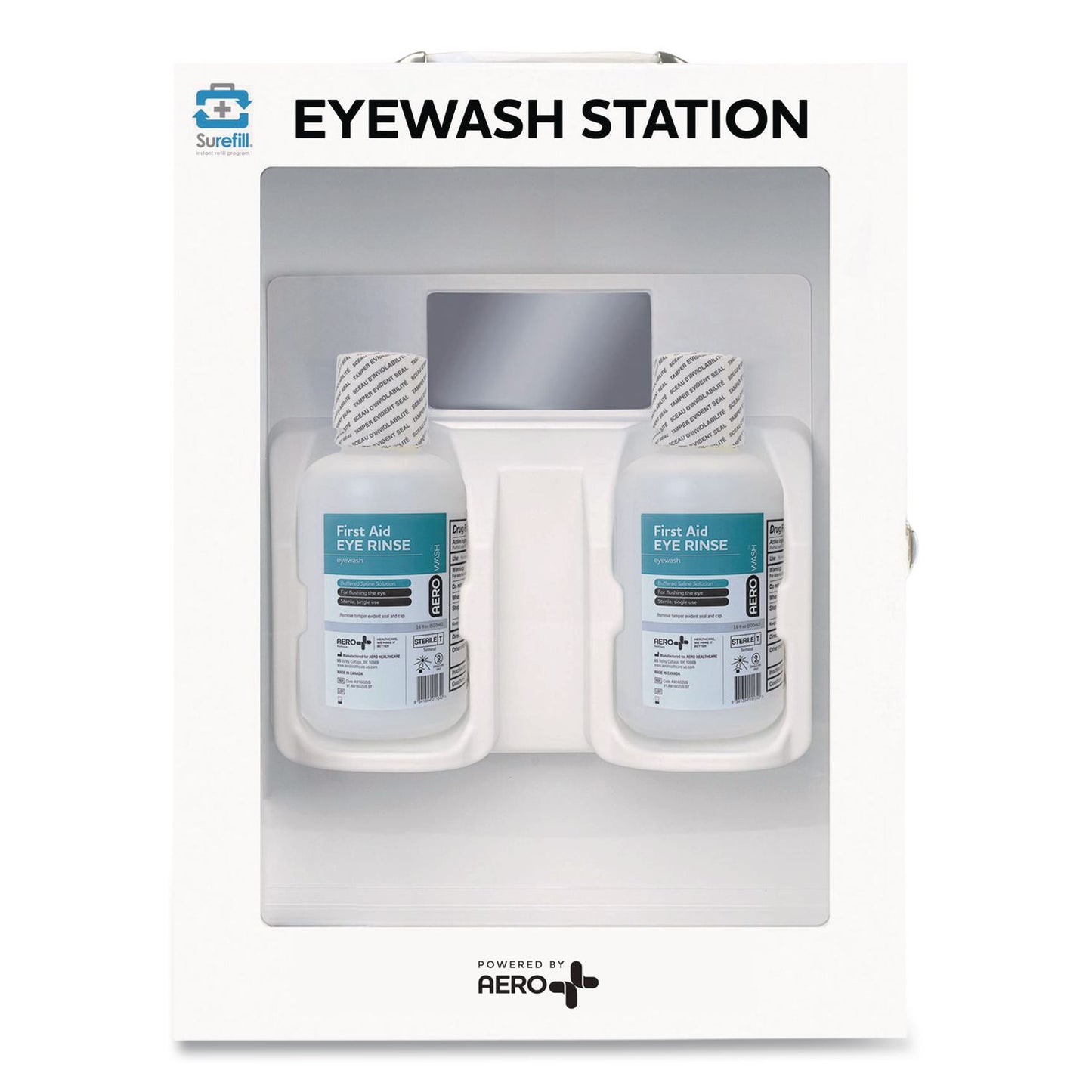 SUREFILL™ First Aid Station - First Aid, Eyewash, AED 360P, 4 Pieces, Metal Case (AOHSFFASP2)