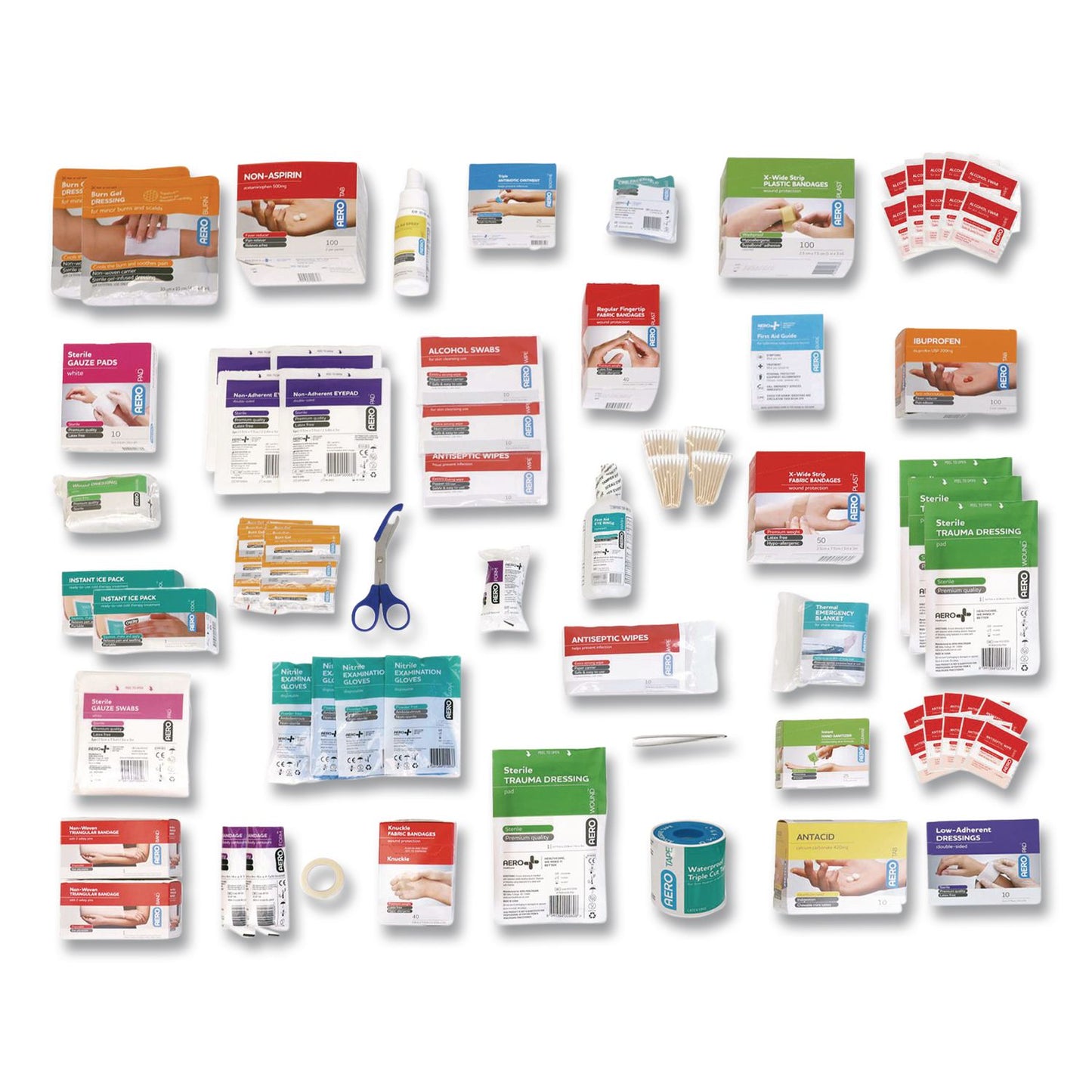 SUREFILL™ 100 Series Class B 3-Shelf First Aid Cabinet - Meds, 100 Person, 660 Pieces, Metal Case (AOHSF100BMT)