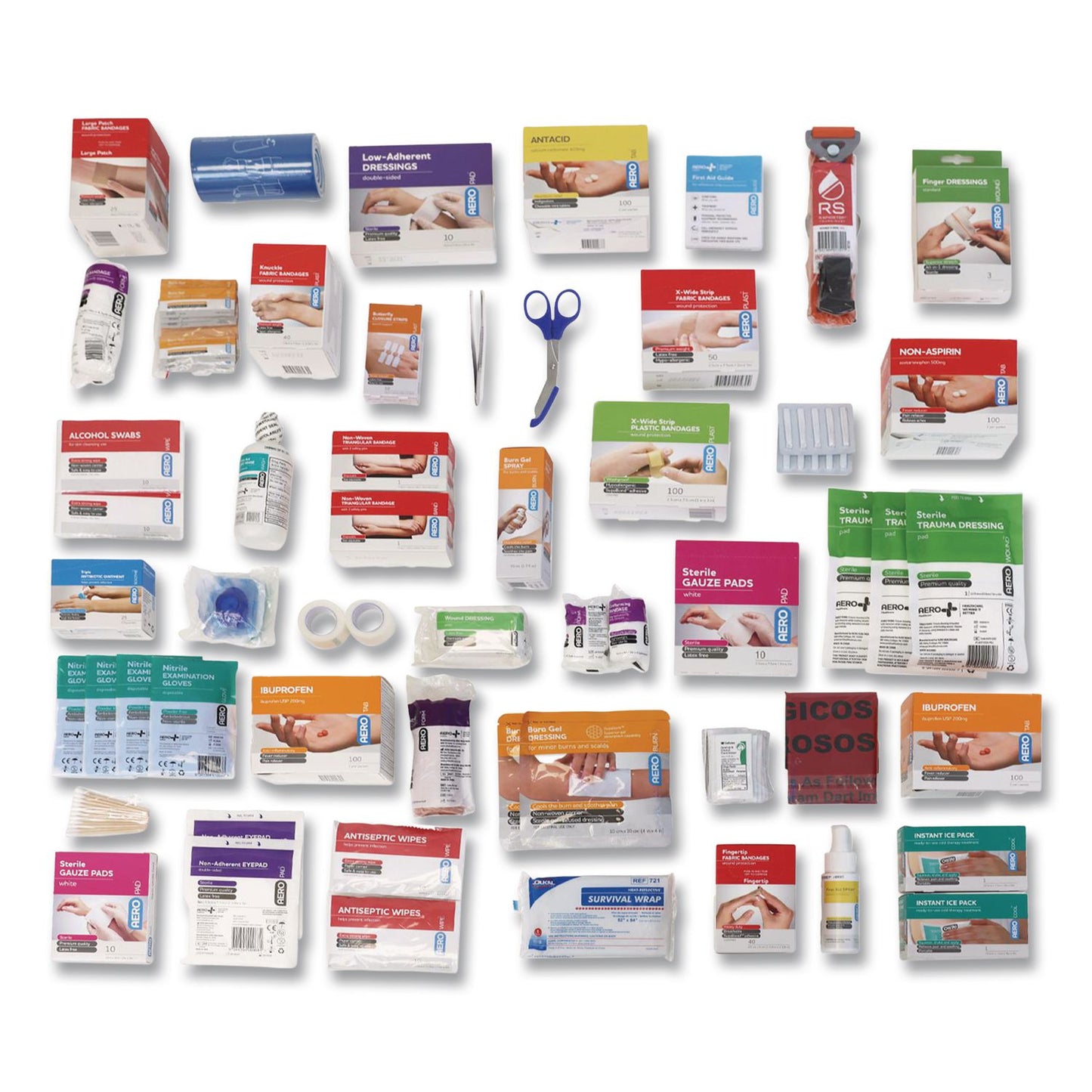 SUREFILL™ 150 Series Class B 4-Shelf First Aid Cabinet - Meds, 150 Person, 855 Pieces, Metal Case (AOHSF150BMT)