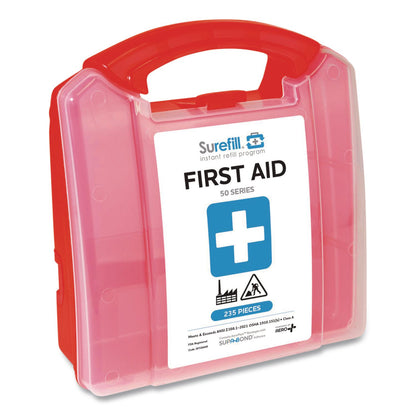 SUREFILL™ 50 Series ANSI A+ First Aid Kit - Retail Plastic Case, 50 Person, 235 Pieces (AOHSF50ANR)