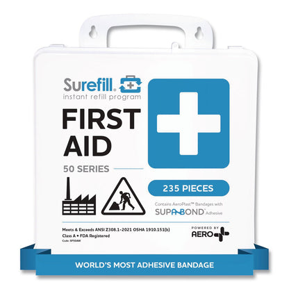 SUREFILL™ 50 Series ANSI A+ First Aid Kit - Weatherproof Plastic Case, 50 Person, 235 Pieces (AOHSF50AW)