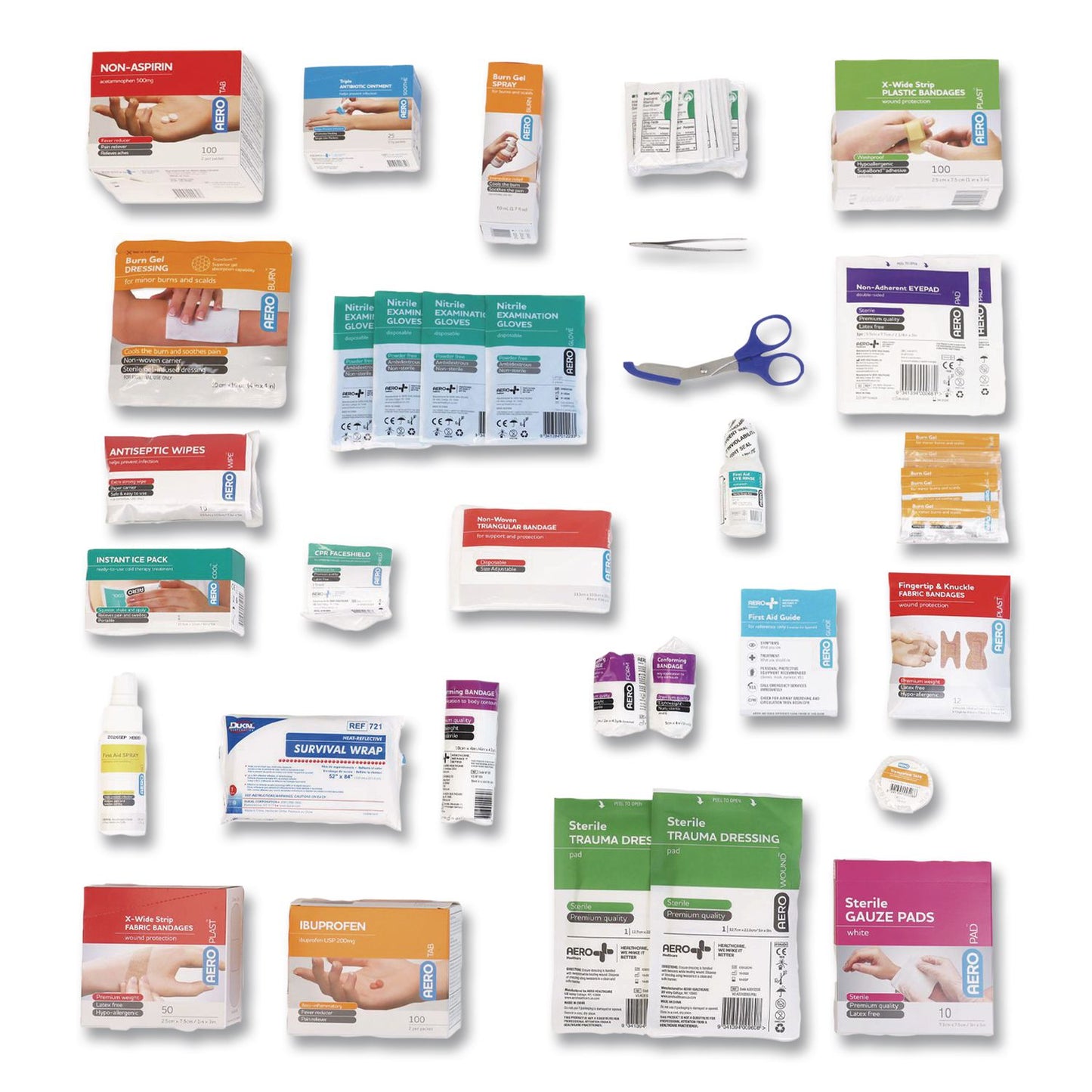 SUREFILL™ 80 Series Class A 2-Shelf First Aid Cabinet - Meds, 80 Person, 479 Pieces, Metal Case (AOHSF80AMT)