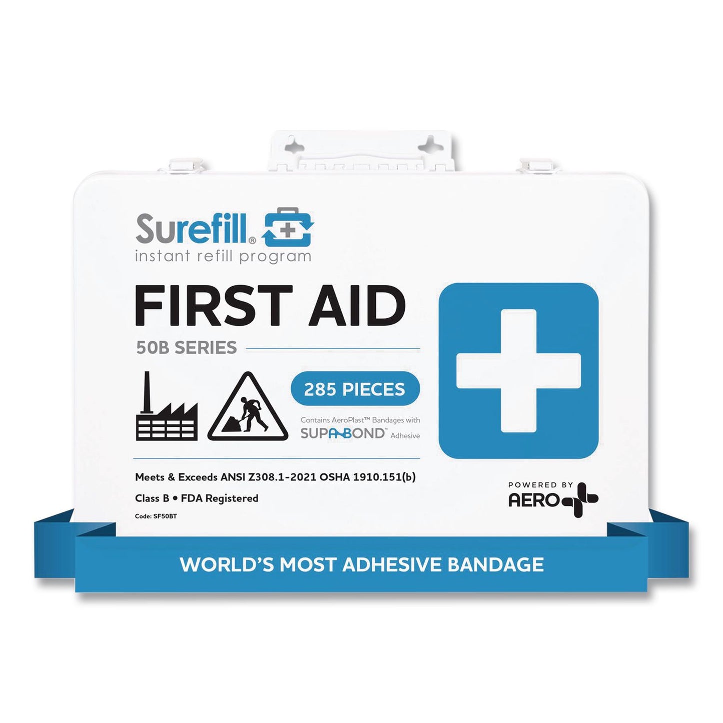 SUREFILL™ 50 Series ANSI B First Aid Kit - Metal Case, 50 Person, 285 Pieces (AOHSF50BT)