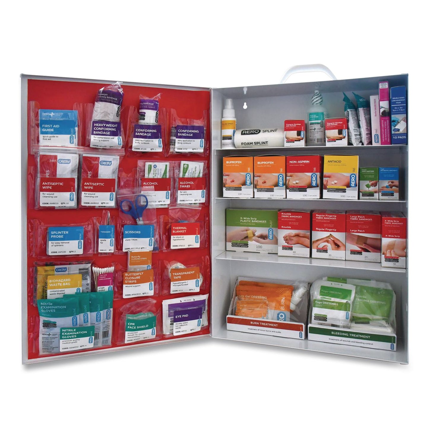 SUREFILL™ First Aid Station - First Aid, Eyewash, AED 360P, 4 Pieces, Metal Case (AOHSFFASP2)