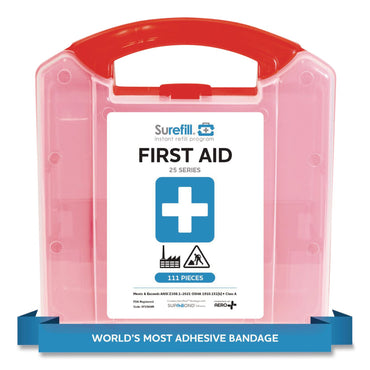 SUREFILL™ 25 Series ANSI A+ First Aid Kit - Plastic Retail Case, 25 Person, 111 Pieces (AOHSF25ANR)