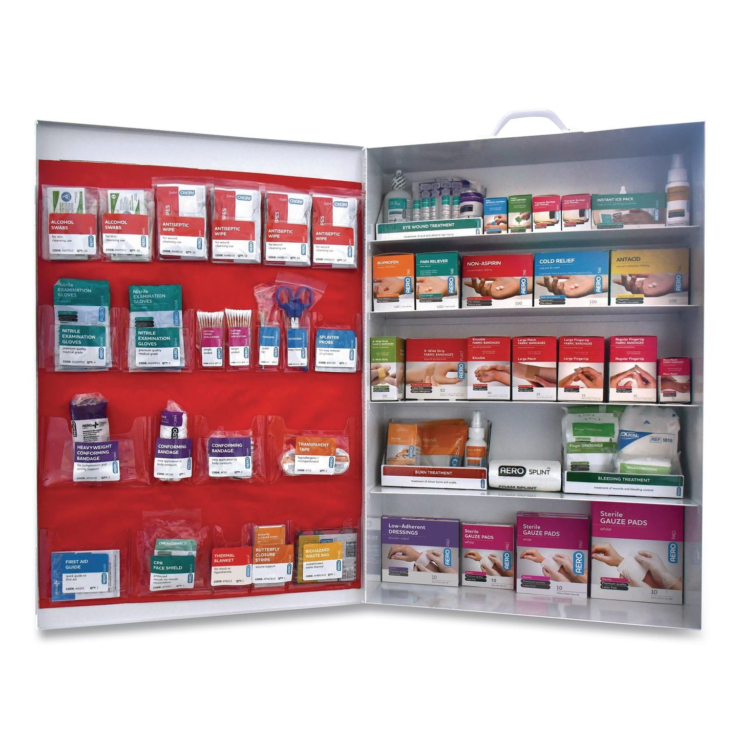 SUREFILL™ 200 Series Class B 5-Shelf First Aid Cabinet - Meds, 200 Person, 1,183 Pieces, Metal Case (AOHSF200BMT)