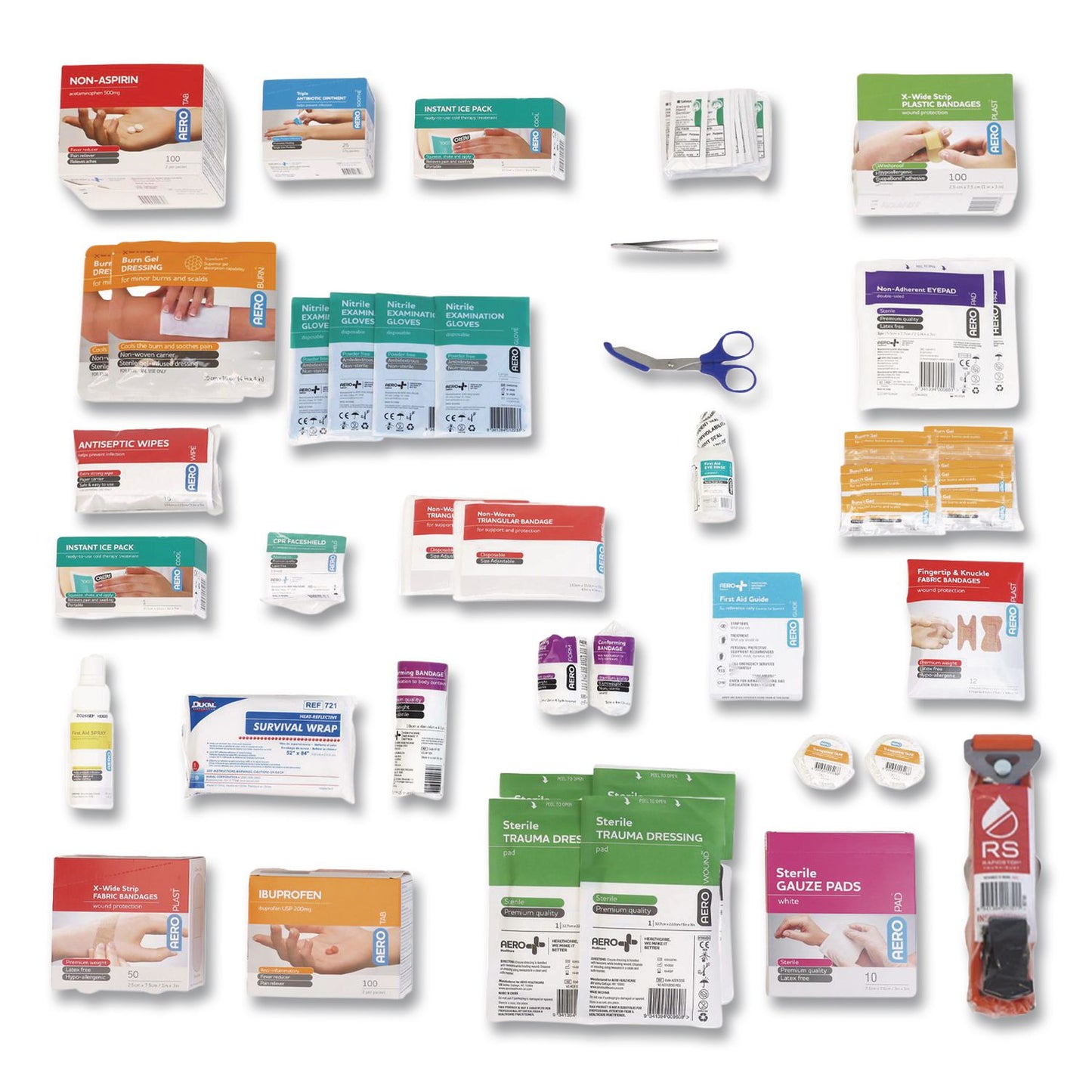 SUREFILL™ 80 Series Class B 2-Shelf First Aid Cabinet - Meds, 80 Person, 391 Pieces, Metal Case (AOHSF80BMT)