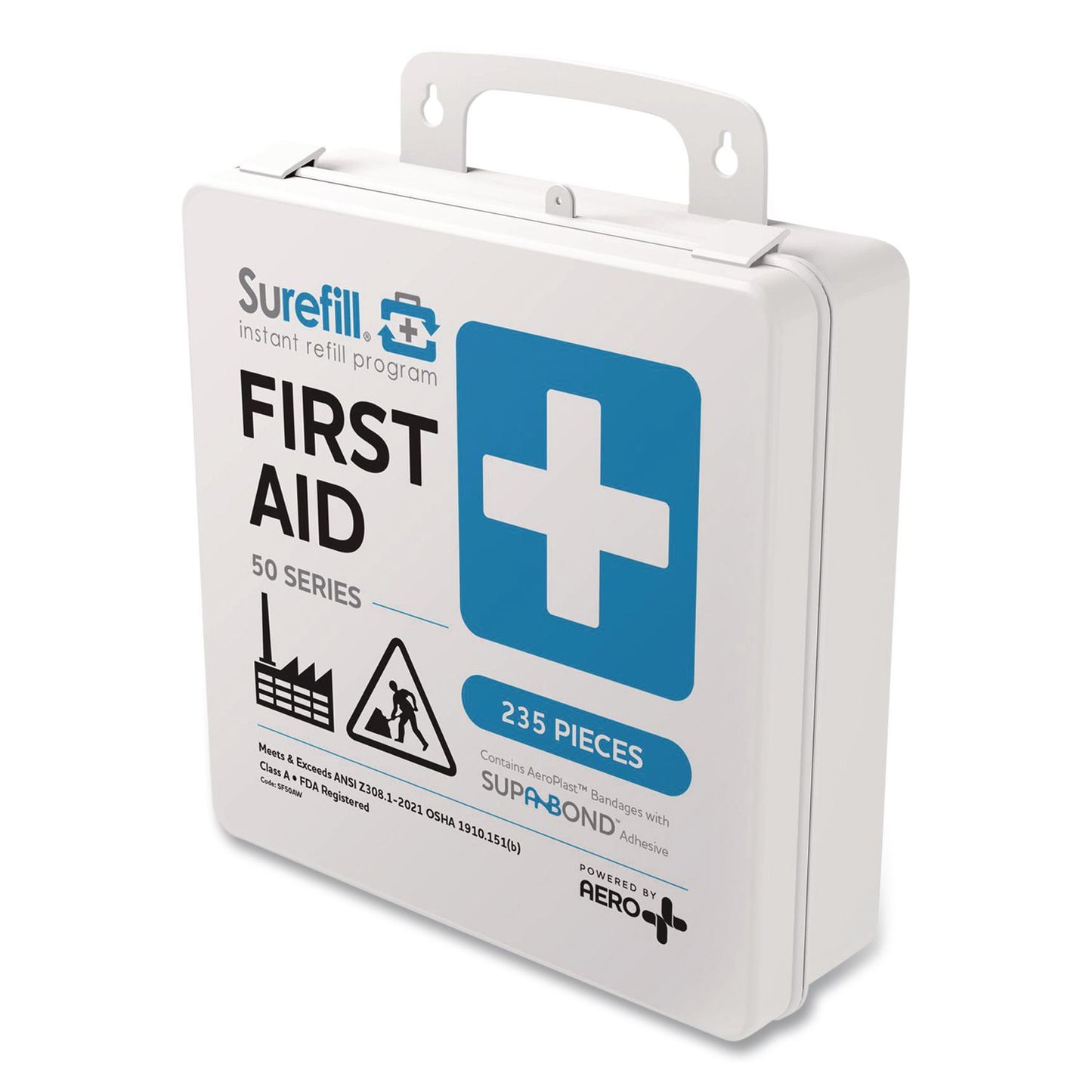 SUREFILL™ 50 Series ANSI A+ First Aid Kit - Weatherproof Plastic Case, 50 Person, 235 Pieces (AOHSF50AW)