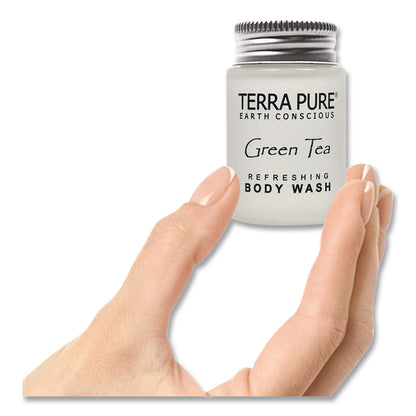 Diversified Hospitality Solutions Terra Pure Body Wash Jam Jar, Green Tea Lemongrass, 1 oz Jar, 300/Carton (DHS007491)