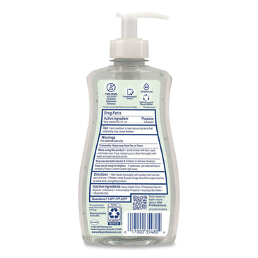 Dial® Professional Gel Antibacterial Hand Sanitizer, 11 oz Pump Bottle, Fragrance-Free (DIA35482EA)