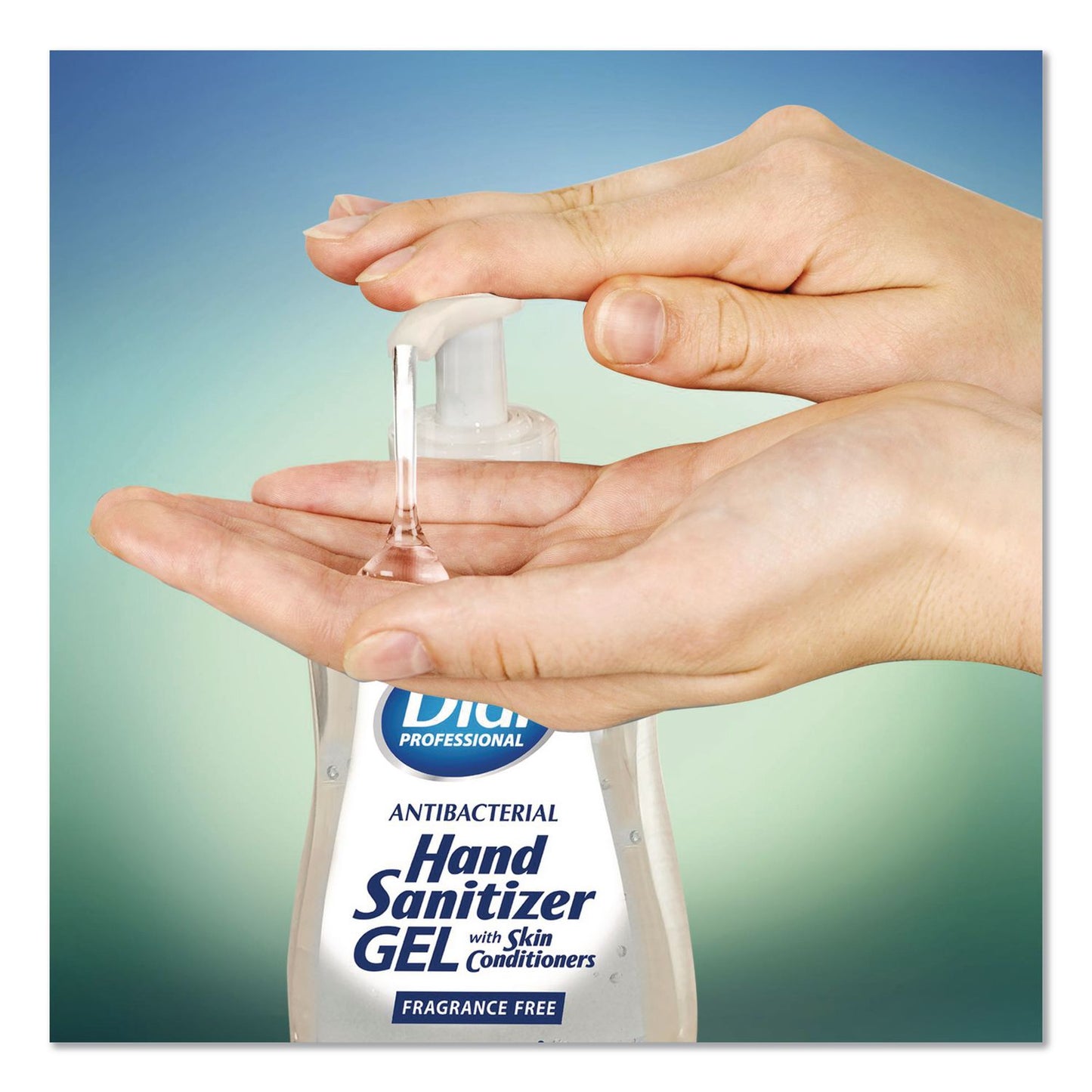 Dial® Professional Gel Antibacterial Hand Sanitizer, 11 oz Pump Bottle, Fragrance-Free (DIA35482EA)