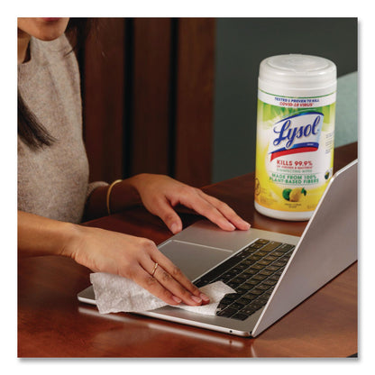 LYSOL® Brand Disinfecting Wipes II Fresh Citrus Scent, 1-Ply, 7 x 7.25, Fresh Citrus, White, 70 Wipes/Canister (RAC49128EA)