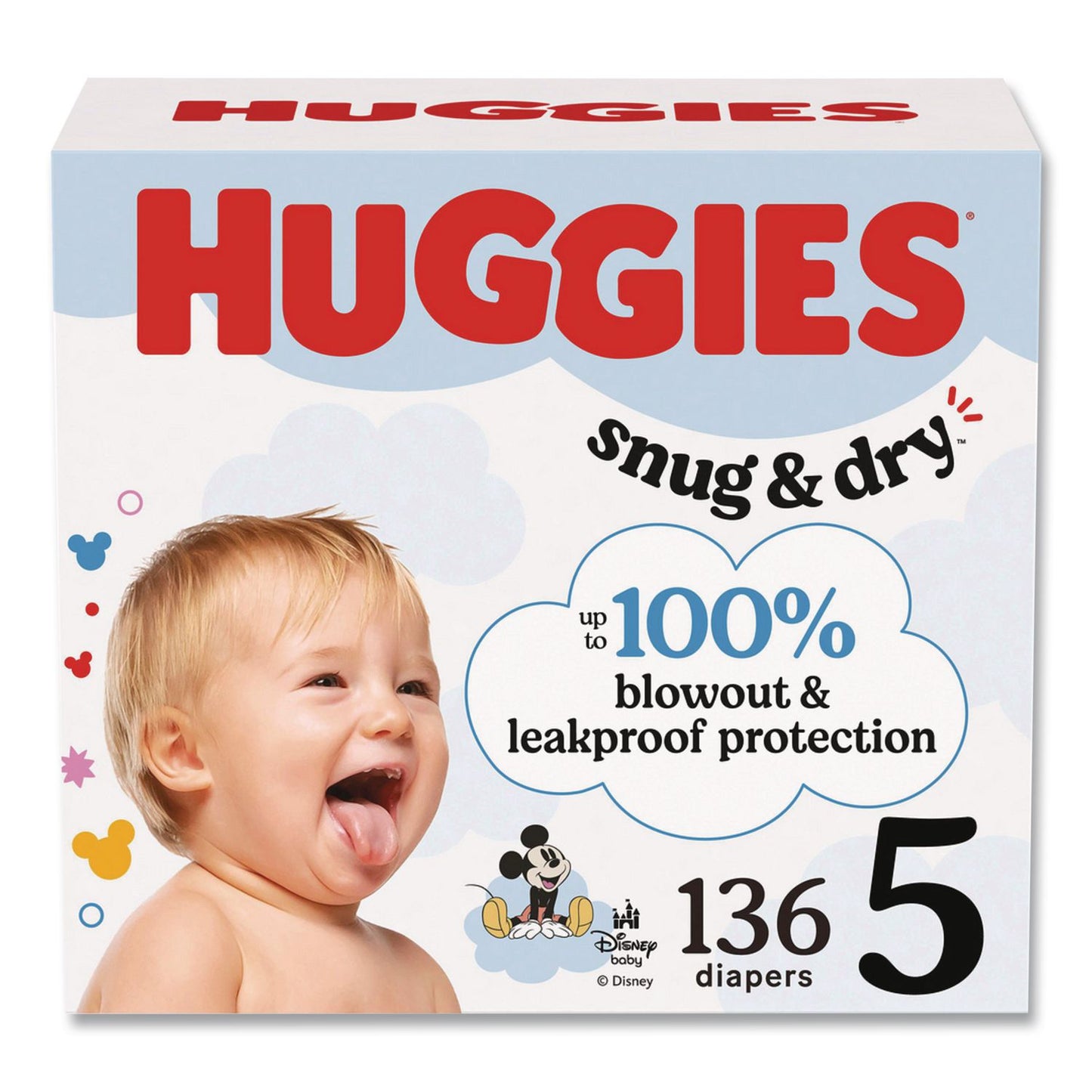 Huggies® Snug and Dry Diapers, Size 5, 27+ lbs, 136/Carton (KCM56458)