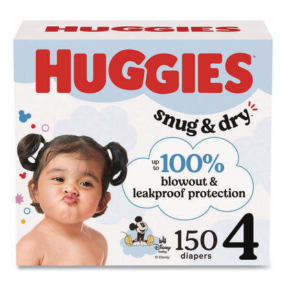 Huggies® Snug and Dry Diapers, Size 4, 22 lbs to 37 lbs, 150/Carton (KCM56457)