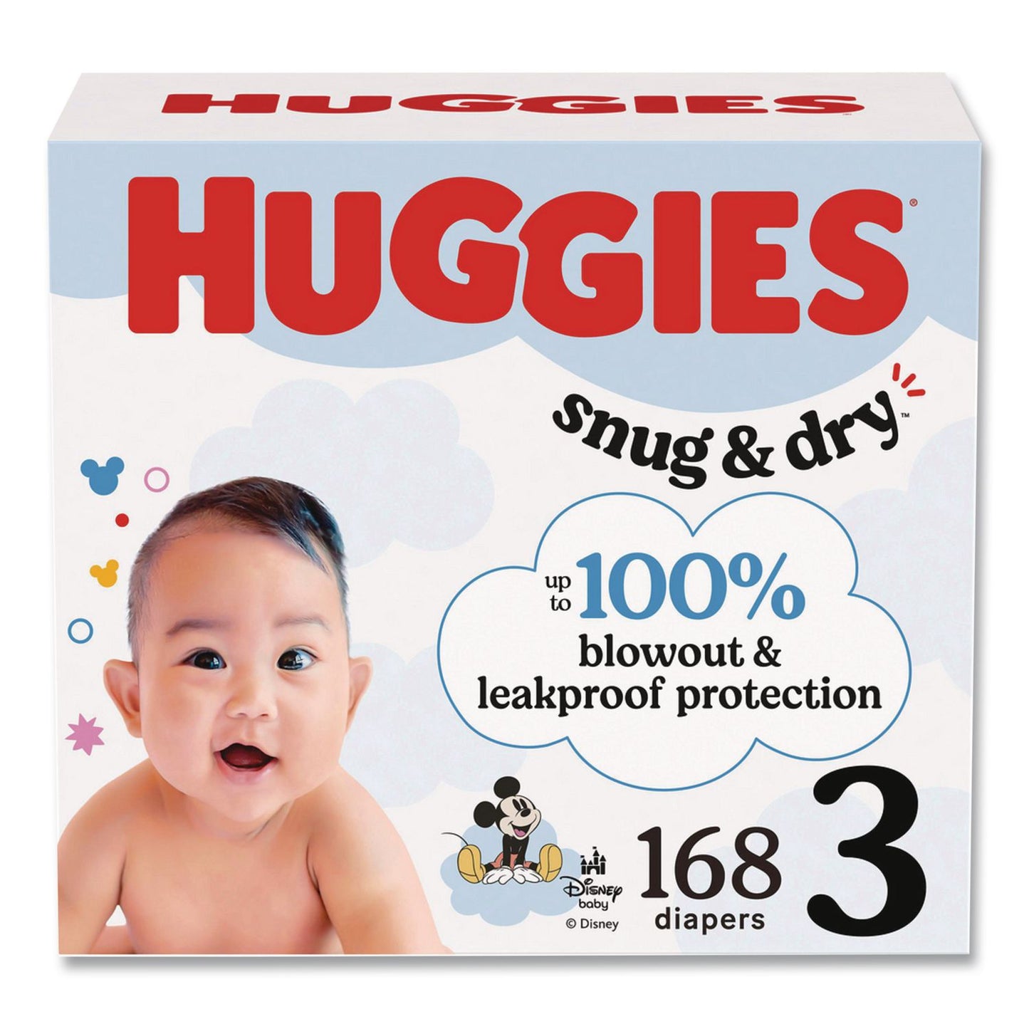 Huggies® Snug and Dry Diapers, Size 3, 16 lbs to 28 lbs, 168/Carton (KCM56456)