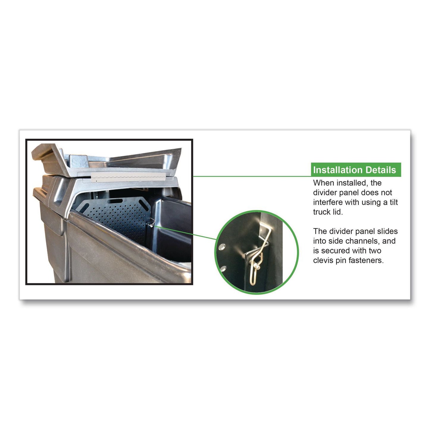 Rubbermaid® Commercial Divider for Standard Duty Tilt Truck, 28 x 2 x 40, Black (SGSA240857)