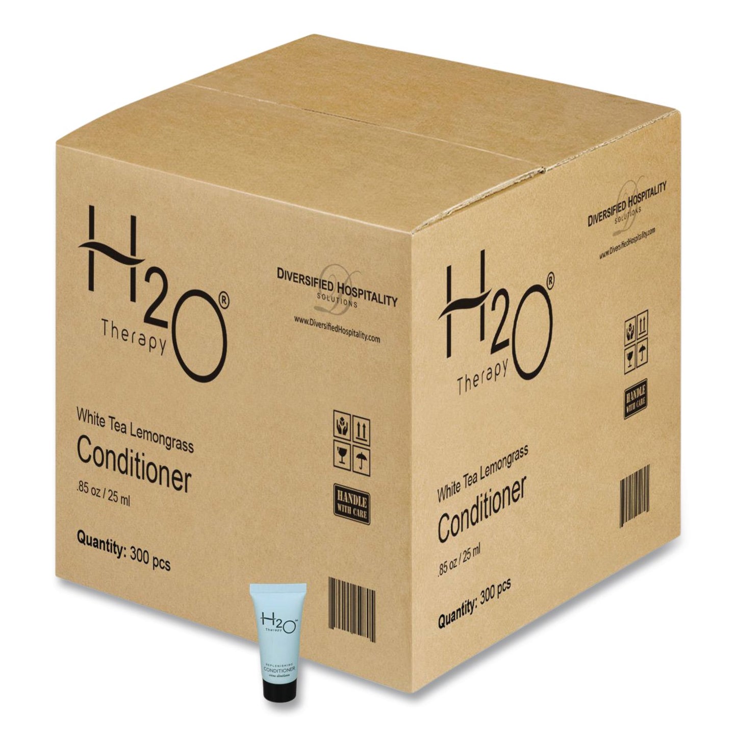 Diversified Hospitality Solutions H2O Therapy Conditioner Single Use, White Tea and Lemongrass Scent, 0.85 oz Tube, 300/Carton (DHS007064)