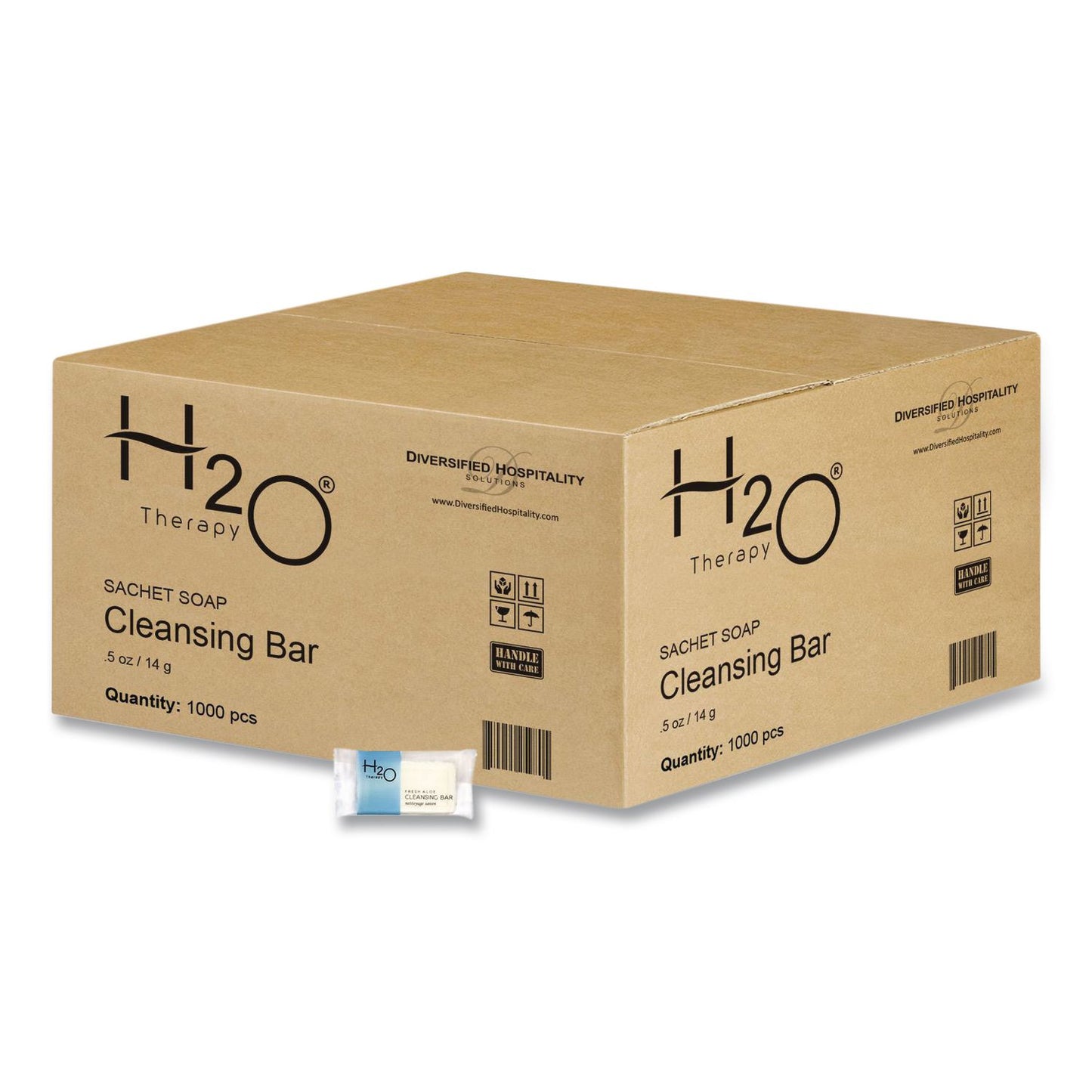 Diversified Hospitality Solutions H2O Therapy Soaps, White Tea and Lemongrass Scent, 0.5 oz Bar, 1,000/Carton (DHS007101)