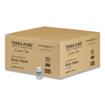 Diversified Hospitality Solutions Terra Pure Body Wash Jam Jar, Green Tea Lemongrass, 1 oz Jar, 300/Carton (DHS007491)