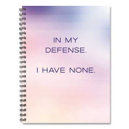 Willow Creek Press No Defense Undated Journal, Medium/College Rule, Pastel Multicolor Cover, (80) 8 x 6 Sheets (WPR55069)