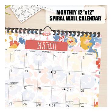 Willow Creek Press Meadow Flowers 2026 Spiral Wall Calendar, Floral Artwork, 12 x 12, Multicolor Sheets, 12-Month (Jan to Dec): 2026 (WPR54741)