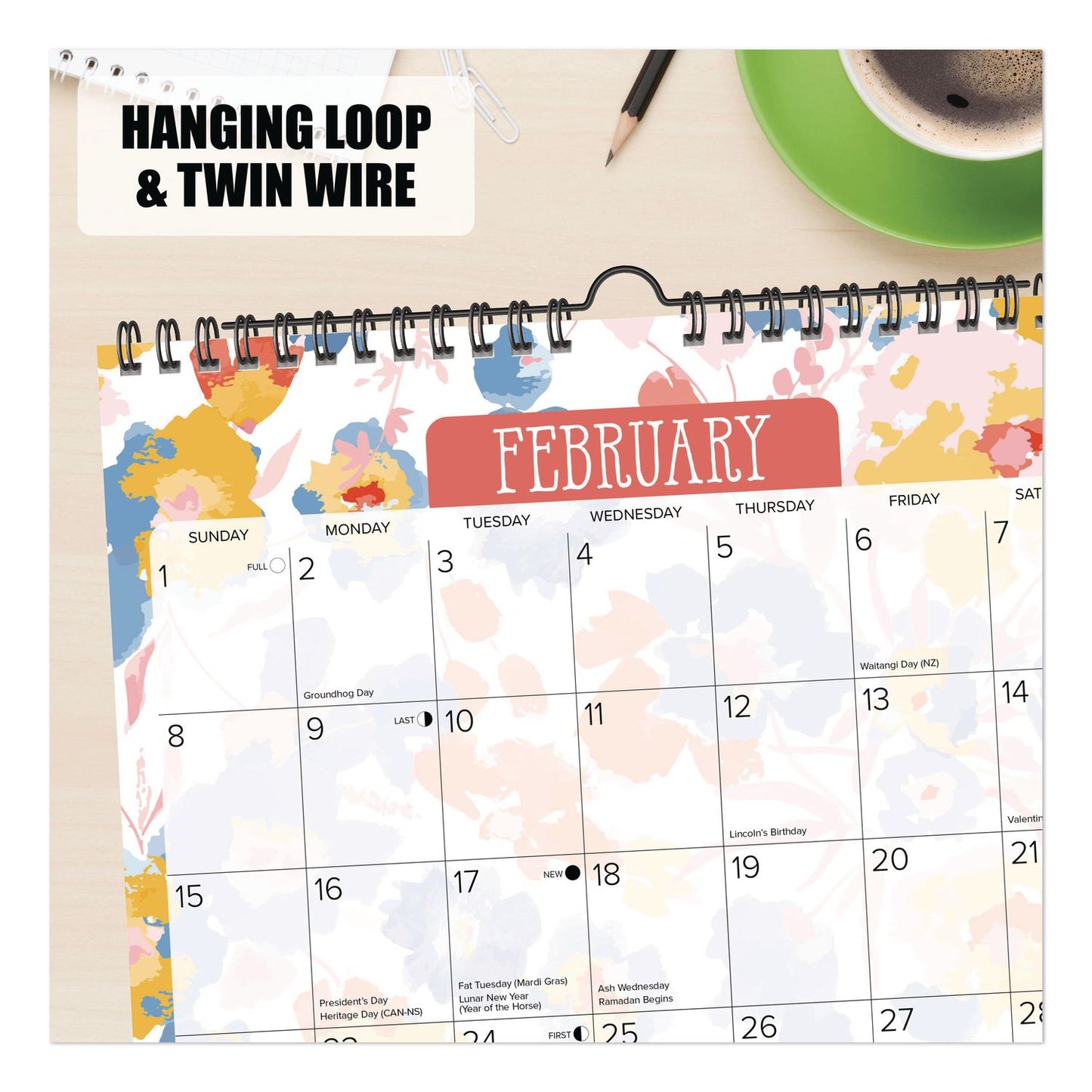 Willow Creek Press Meadow Flowers 2026 Spiral Wall Calendar, Floral Artwork, 12 x 12, Multicolor Sheets, 12-Month (Jan to Dec): 2026 (WPR54741)