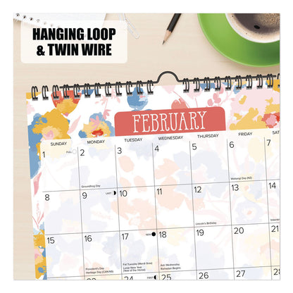 Willow Creek Press Meadow Flowers 2026 Spiral Wall Calendar, Floral Artwork, 12 x 12, Multicolor Sheets, 12-Month (Jan to Dec): 2026 (WPR54741)