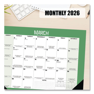 Willow Creek Press Bad Dad Jokes Monthly Desk Pad Calendar, 17 x 12, White/Multicolor Sheets, Black Headband/Corners, 12-Month (Jan to Dec) 2026 (WPR57056)