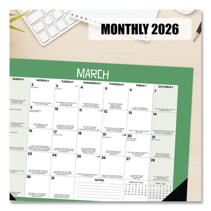 Willow Creek Press Bad Dad Jokes Monthly Desk Pad Calendar, 17 x 12, White/Multicolor Sheets, Black Headband/Corners, 12-Month (Jan to Dec) 2026 (WPR57056)