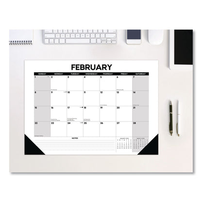 Willow Creek Press Basic Small Monthly Desk Pad Calendar, 17 x 12, White/Gray/Black Sheets, Black Headband/Corners, 12-Month (Jan to Dec) 2026 (WPR57063)