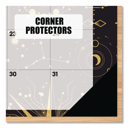 Willow Creek Press Celestial Small Monthly Desk Pad Calendar, 17 x 12, Black/Gold/Gray Sheets, Black Headband/Corners, 12-Month (Jan-Dec) 2026 (WPR57100)