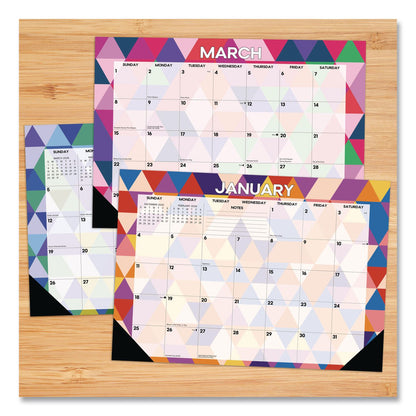 Willow Creek Press Modern Small Geometric Monthly Desk Pad Calendar, 17 x 12, Multicolor Sheets, Black Headband/Corners, 12-Month (Jan-Dec) 2026 (WPR57117)