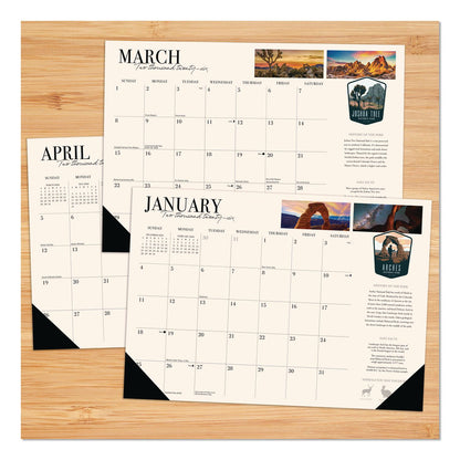 Willow Creek Press National Parks Small Monthly Desk Pad Calendar, 17 x 12, Multicolor Sheets, Black Headband/Corners, 12-Month (Jan-Dec) 2026 (WPR57124)
