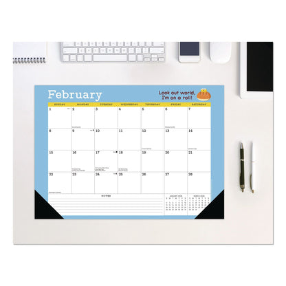 Willow Creek Press Punny Art of David Olenick Monthly Desk Pad Calendar, 17x12, White/Multicolor, Black Headband/Corners, 12-Month Jan-Dec 2026 (WPR57148)