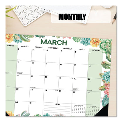 Willow Creek Press Succulents Small Monthly Desk Pad Calendar, 17 x 12, White Sheets, Black Headband/Corners, 12-Month (Jan to Dec): 2026 (WPR57162)