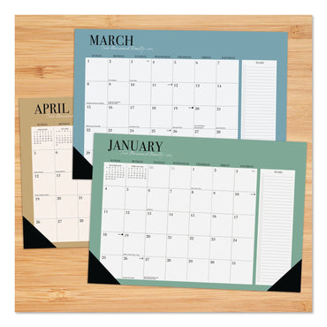 Willow Creek Press Urban Chic Small Monthly Desk Pad Calendar, 17 x 12, White Sheets, Black Headband/Corners, 12-Month (Jan to Dec): 2026 (WPR57179)