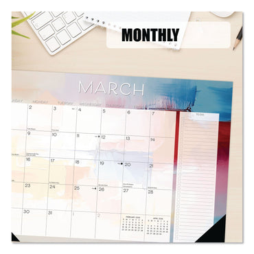 Willow Creek Press Abstract Art Small Monthly Desk Pad Calendar, 17x12, White/Multicolor Sheets, Black Headband/Corners, 12-Month (Jan-Dec) 2026 (WPR57391)
