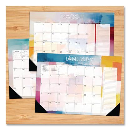 Willow Creek Press Abstract Art Small Monthly Desk Pad Calendar, 17x12, White/Multicolor Sheets, Black Headband/Corners, 12-Month (Jan-Dec) 2026 (WPR57391)