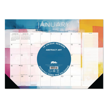 Willow Creek Press Abstract Art Small Monthly Desk Pad Calendar, 17x12, White/Multicolor Sheets, Black Headband/Corners, 12-Month (Jan-Dec) 2026 (WPR57391)