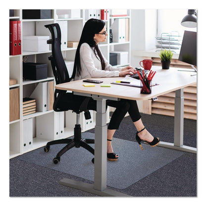 Floortex® Unomat Anti-Slip Polycarbonate Chair Mat for Hard Floors and Carpet Tiles, Rectangular, Straight Edges, 60" x 48", Clear (FLRNRCMFLPD0005)