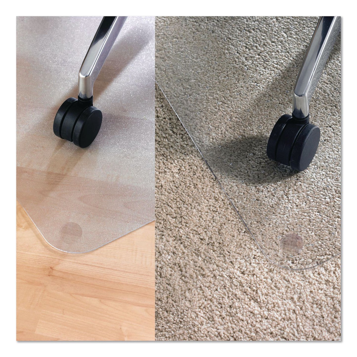 Floortex® Unomat Anti-Slip Polycarbonate Chair Mat for Hard Floors and Carpet Tiles, Rectangular, Straight Edges, 60" x 48", Clear (FLRNRCMFLPD0005)