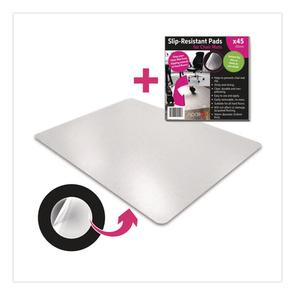 Floortex® Unomat Anti-Slip Polycarbonate Chair Mat for Hard Floors and Carpet Tiles, Rectangular, Straight Edges, 60" x 48", Clear (FLRNRCMFLPD0005)