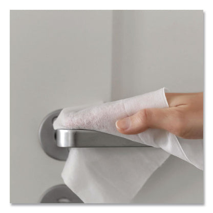 Carlisle WipesPlus Disinfecting Surface Wipes, 1-Ply, 7 x 8, Lemon, White, 80 Wipes/Refill Pack, 12 Packs/Carton (CFS37701)